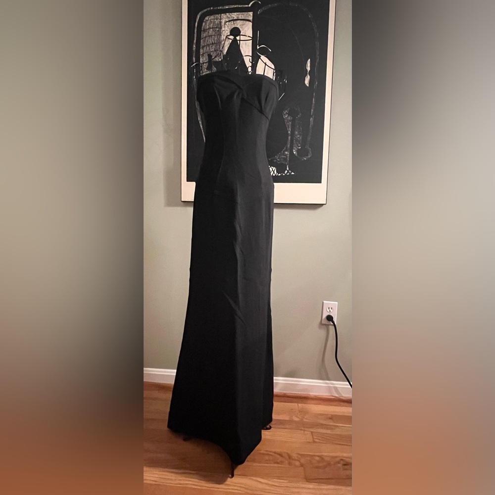 Diane Von Furstenberg Black Strapless Gown